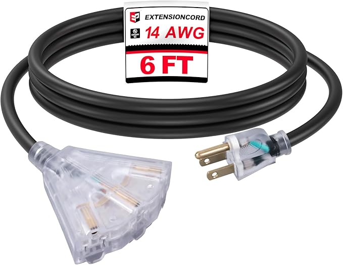 EP 6 Ft Lighted Outdoor Extension Cord by ENERGYPRO