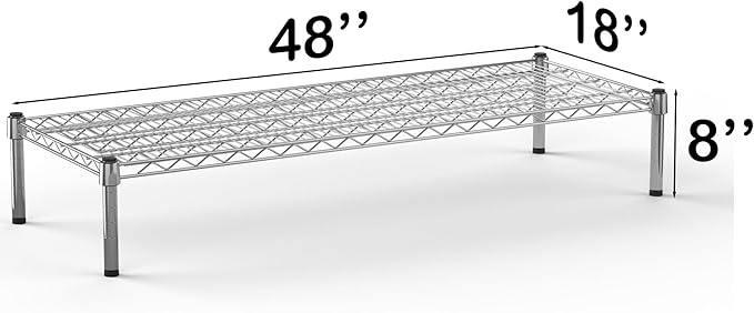 18''W x 48''L x 8''H Chrome Plated Wire Dunnage Rack | Off The Floor Storage - Image 3