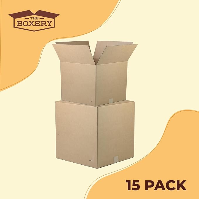 The Boxery Moving Boxes 15-Pack Large | 18x18x18 inch Brown/Kraft Corrugated - Image 4
