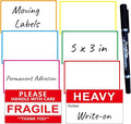 5" x 3" Large Moving Labels for Home Packing Box 6 Color Coded Border Label by Unknown