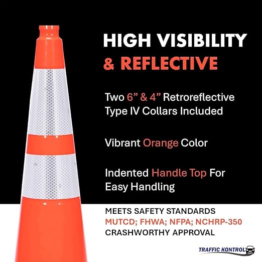 3 Pack 28" Inch Orange Traffic Safety Cones - Image 3