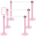 Therwen 6 Pack Heavy Duty Crowd Control Stanchions 9.8 ft Stainless Steel by Therwen