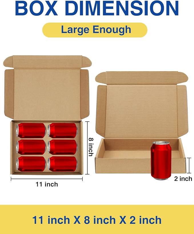 Shipping-Boxes-11x8x2 Inches: 25 Pack-Cardboard-Boxes-for-Packaging, Corrugated - Image 2