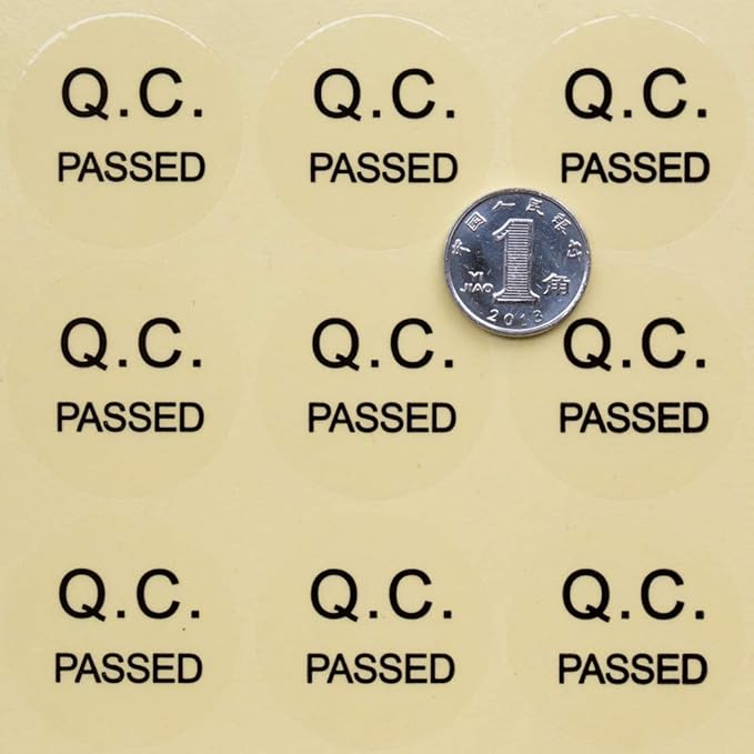 QC Passed Label Sticker Clear PVC Material Diameter 3CM Large Size QC Adhesive - Image 2