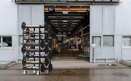 Trafford Industrial Stanchion Post Cart, 24 Posts, Horizontal Padded Storage - Image 8
