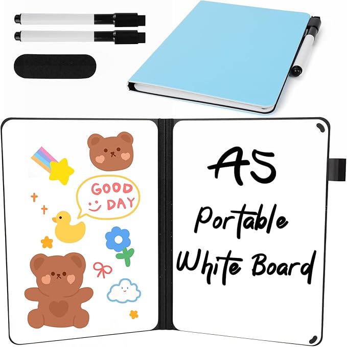 A5 Portable White Board Dry Erase, 8.4 x 6 inch Double Sided Folding Whiteboards by CABPLROI