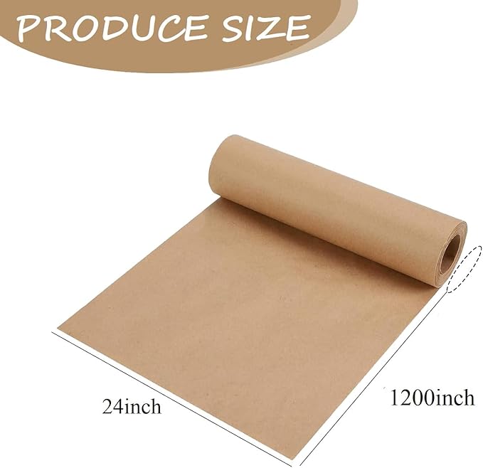 Brown Wrapping Paper Roll 24"x 1200" Craft Packing Paper - Image 2
