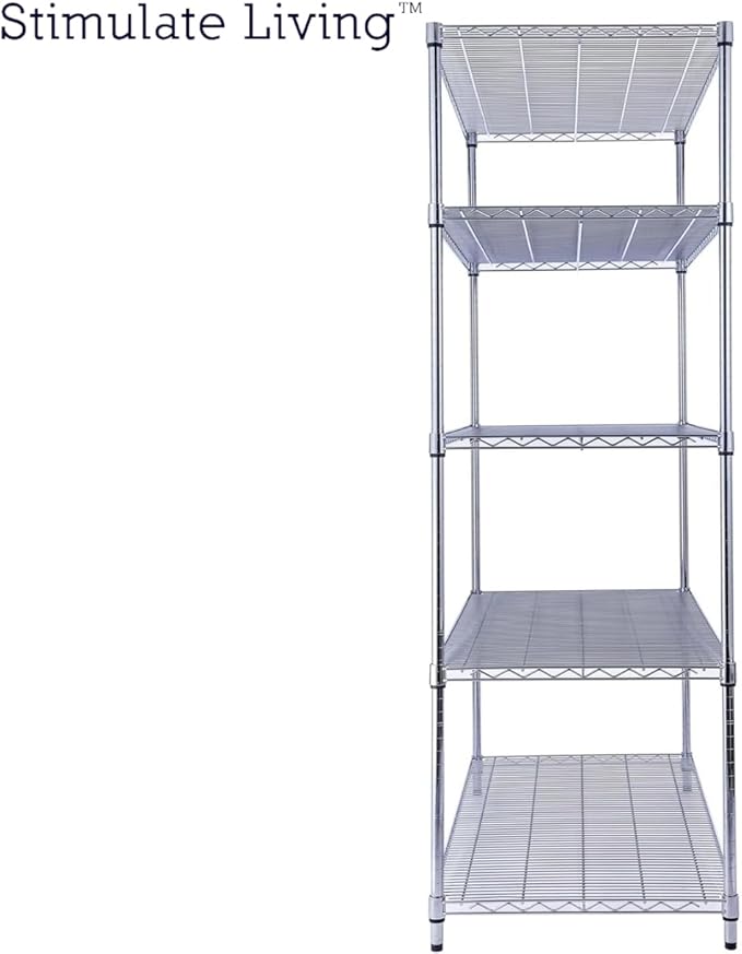 48"x24"x72" Prime Heavy Duty Chrome 5-Tier Steel Wire Shelving NSF 4000 LBS MAX - Image 9