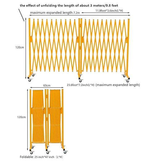 GYMTIME Expandable Metal Barricade Gate, Portable Safety Barrier - Image 3