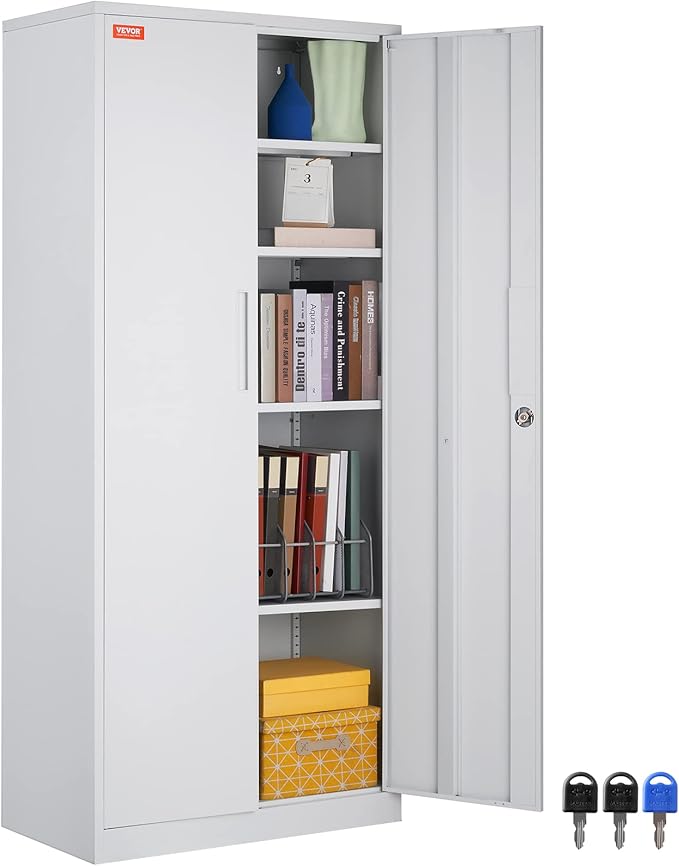 VEVOR Metal Storage Cabinet, Steel Locking Storage Cabinet by VEVOR