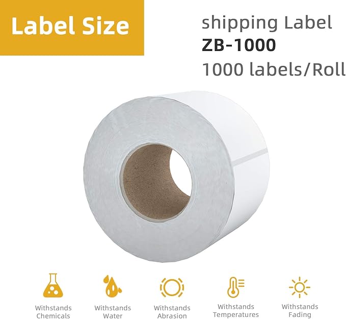 1000 Pcs 3" Core 4"x6" 3-Proof Industrial Direct Thermal Labels Compatible - Image 2