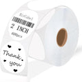2 Inch White Circle Thermal Labels, 600 Labels/Roll, Self-Adhesive Round by BriCabel