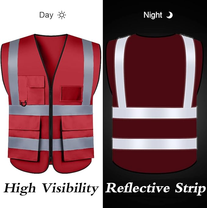 BeautyWill 10/20 Pack Custom Logo Safety Vest, Bulk High Visibility Class 2 - Image 4
