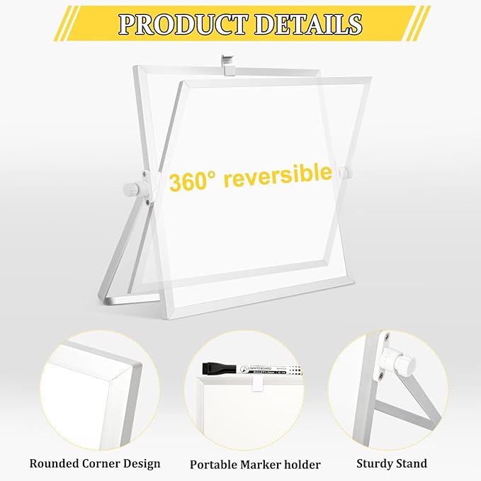 Dry Erase Magnetic White Board, Portable Small Whiteboard Set - Image 2