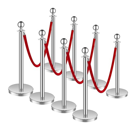 VEVOR Stanchions and Velvet Ropes 8Pcs, Hollow Base - Image 9