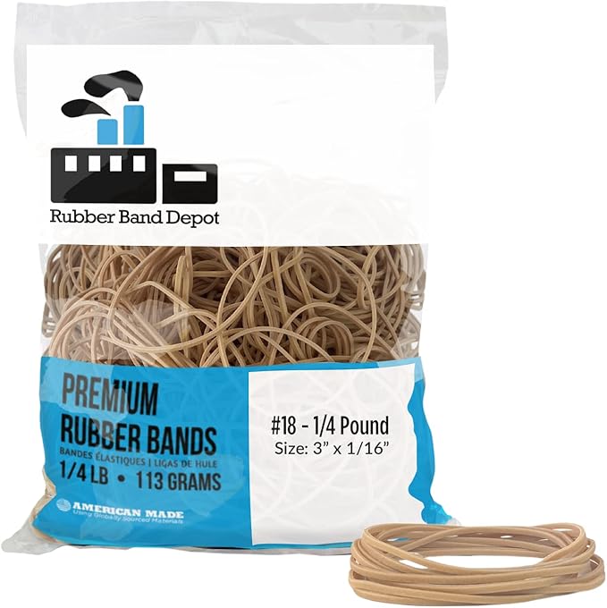 Rubber Band Depot, Size #18, Everyday Rubber Bands by The+Office-Pros
