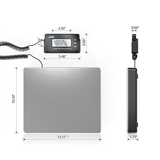 Heavy Duty Shipping Scale, 440 LBS high Precision Hidden Wall Mounted Display - Image 2
