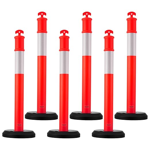 VEVOR 6 Pack Traffic Delineator Posts, 48 inches Traffic Safety Cones - Image 9
