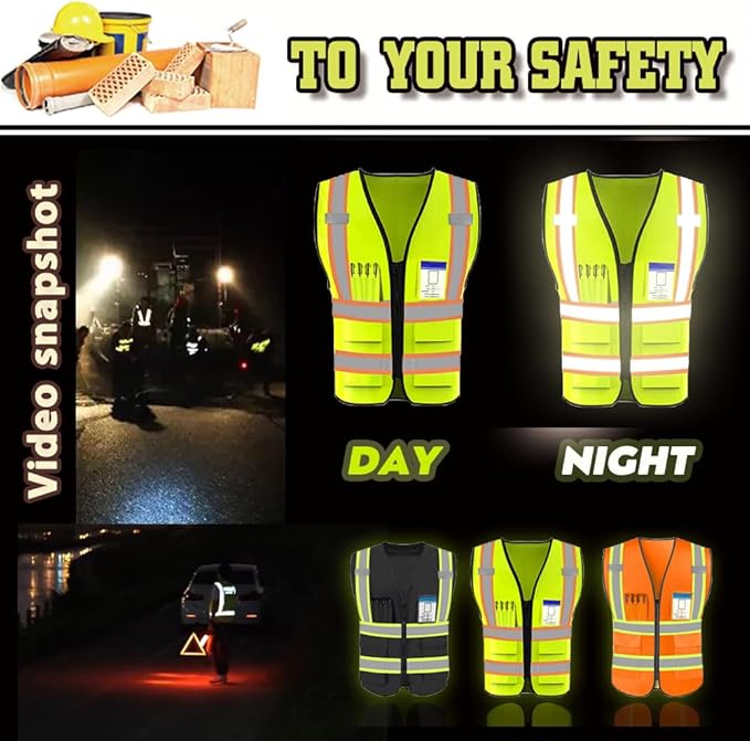 YOWESHOP High Reflective Visibility Safety Vest Custom Your Logo Safety Workwear - Image 2