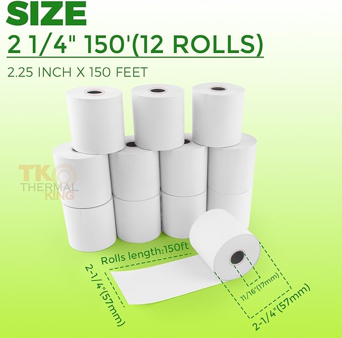 2 1/4" x 150' Thermal Paper, Adding Machine/Calculator POS Receipt paper - Image 3