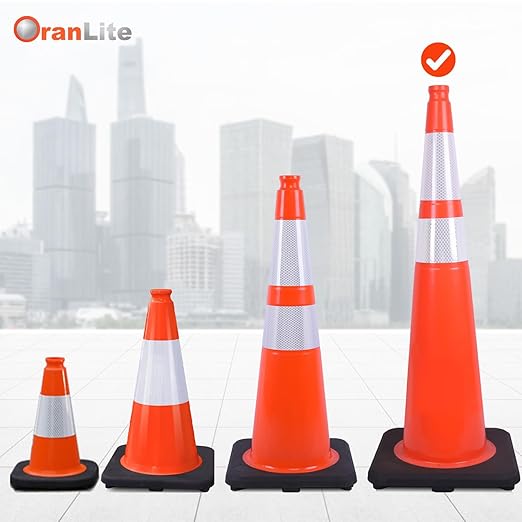 6 Pack Extra Large 36" Inch PVC Traffic Cones - Image 3