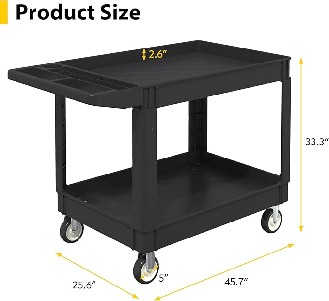 Heavy Duty Utility Rolling Tool Cart, 1000 lbs Capacity Utility Service Cart - Image 6