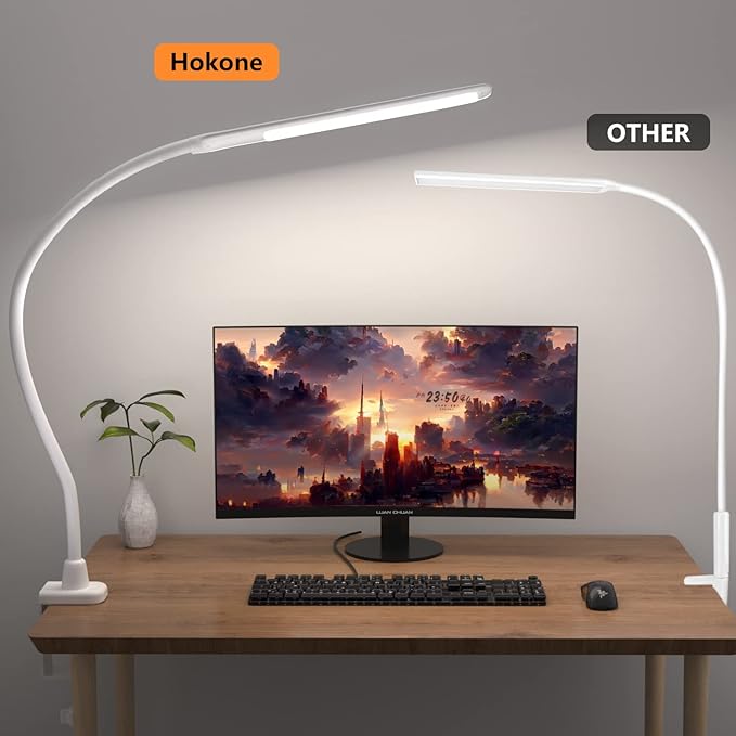 LED Desk Lamp With Clamp, 10W Gooseneck Lamps Touch Control, Swing Arm Clamp - Image 6