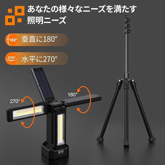 13200mAh Rechargeable Solar Work Light - Image 5
