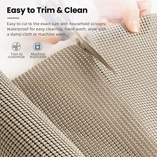 BAGAIL Non-Adhesive Shelf Liner, Thick Strong Grip Drawer Liners for Kitchen Cabinets, Heavy-Duty Easy Cut Cabinet Liners for Shelves, Pantry, Bathroom Cupboards - 24" x 20FT, Beige - Image 4