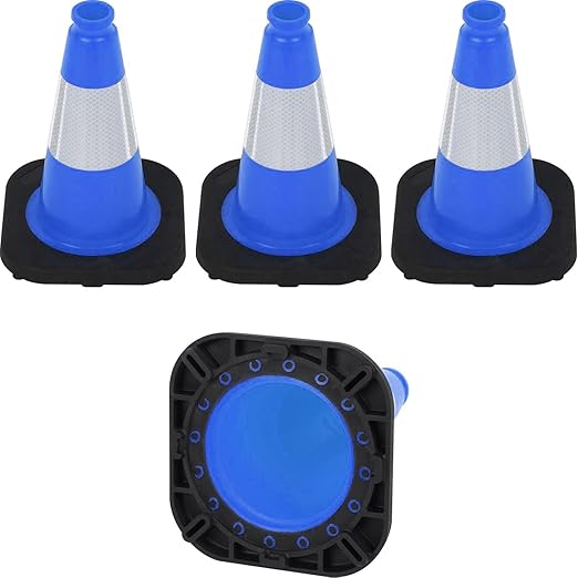 Fluorescent Orange/Green PVC Traffic Cones, Heavy Black Base Parking Lot Cone by OranLite