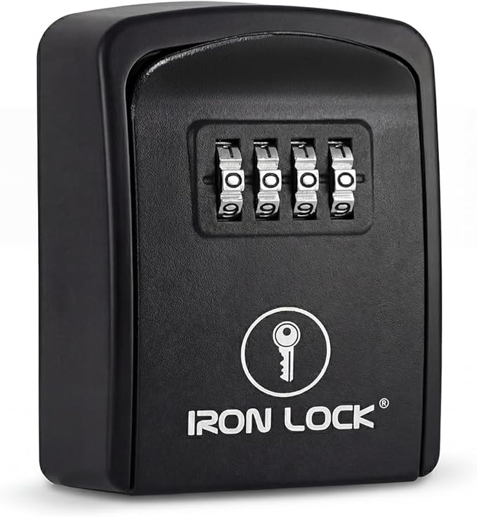 Iron Lock® Wall Mount Key Lock Box – Waterproof Heavy Duty Metal Lock Box by IronLock