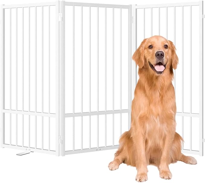 Full Metal Freestanding Dog Gate by SNUOWU