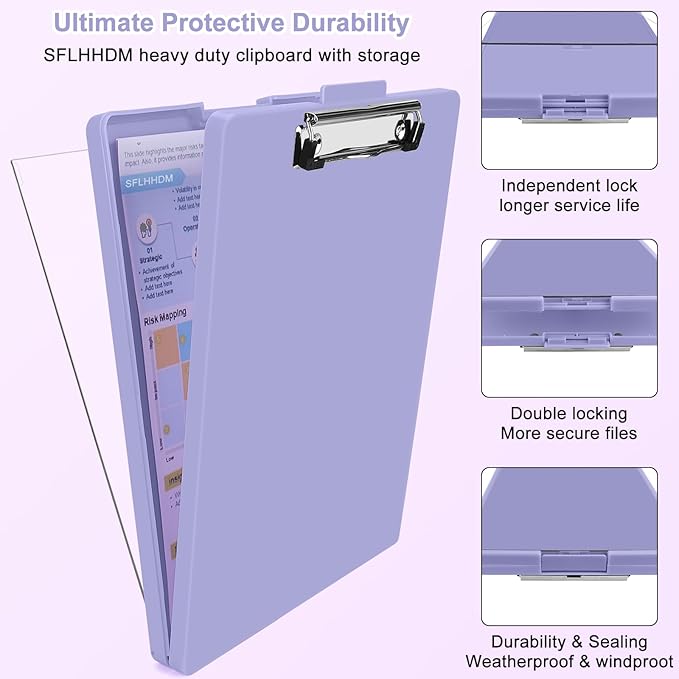 Clipboard with Storage, Three-Tier Box Clipboards, Storage Clipboard with Clip - Image 2