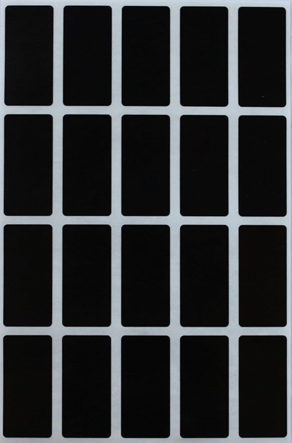 Royal Green Black Rectangle Stickers 1.57inch x 0.75 inch Rectangular Labels by RoyalGreen