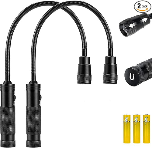 2 Pack LED Work Light, 500 Lumen Gooseneck Magnetic Light, Zoomable Flexible by Favorlite