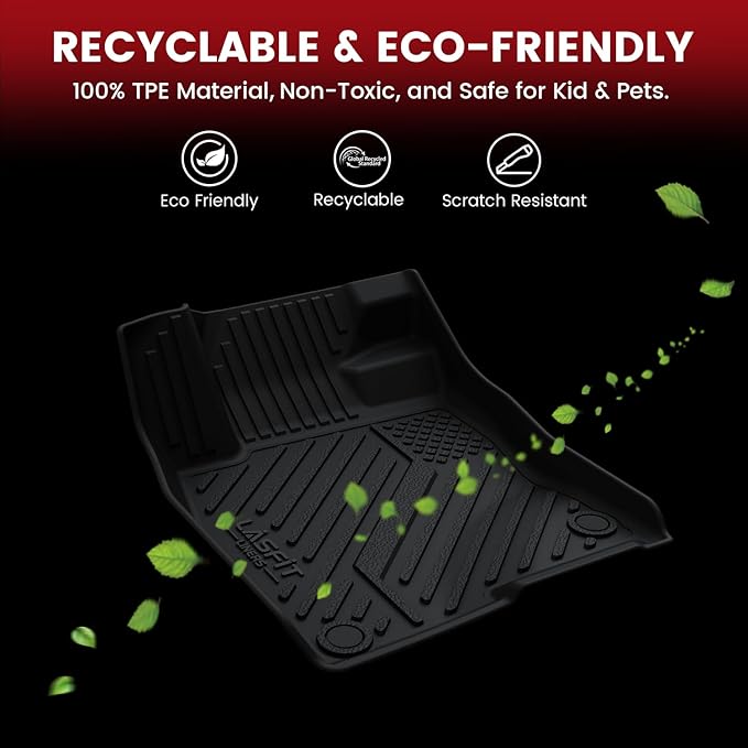 LASFIT Floor Mats 2015-2023 for Dodge Challenger RWD, All Weather TPE Custom - Image 6