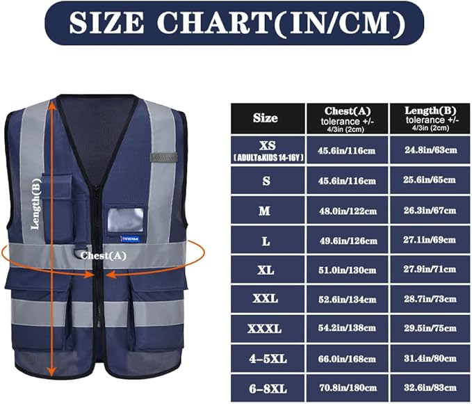 A-SAFETY navy blue work vest - Image 5