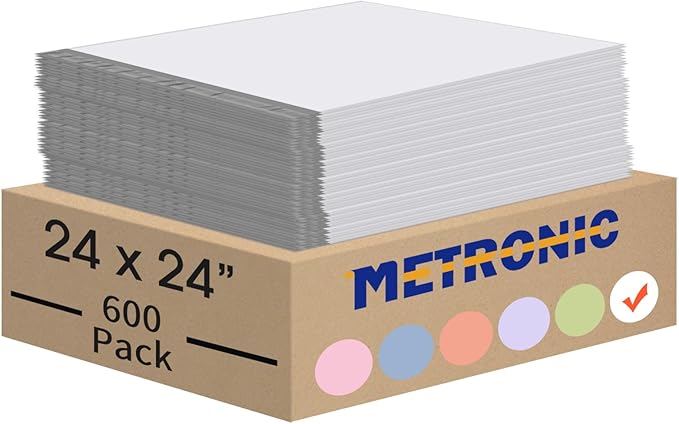 METRONIC Large Poly Mailers 24x24" 600PC White, Strong Adhensive Shipping Bags by METRONIC