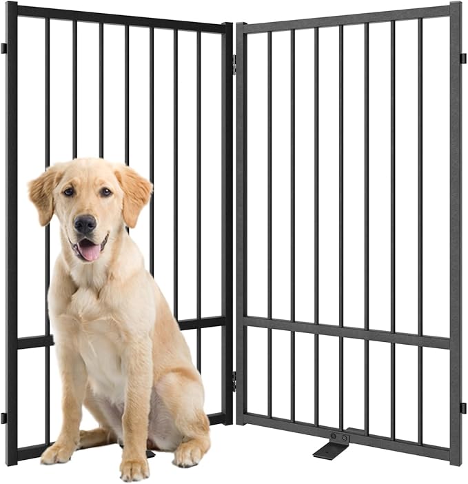 Full Metal Freestanding Dog Gate by SNUOWU