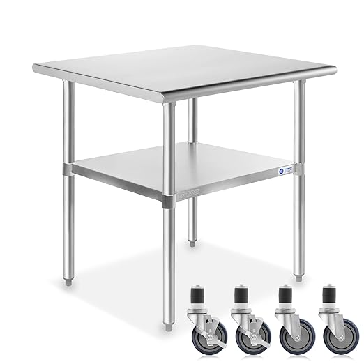 GRIDMANN NSF Stainless Steel Work & Prep Table 30 x 24 Inches by GRIDMANN