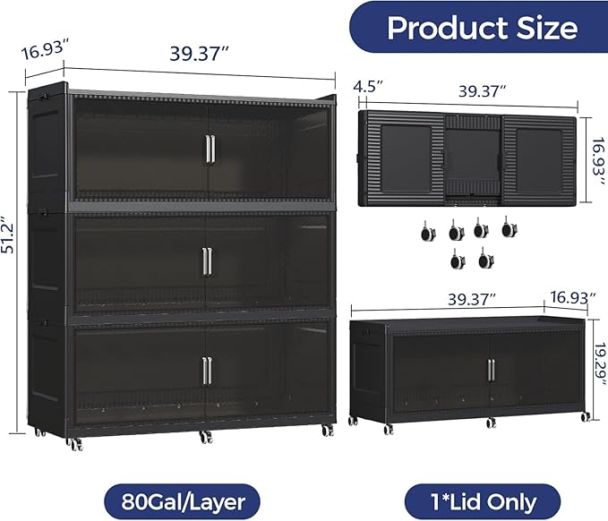 240Gal Extra Large Stackable Storage Bins - Image 2