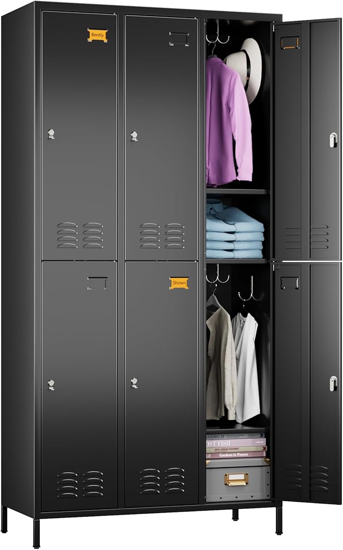 6 Doors Metal Locker for Employees by GANGMEIMENTALSTORAGECABINET