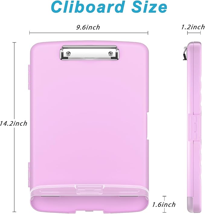 Rimilak Plastic Clipboard with Storage, 8.5 x 11 High Capacity Folio Nursing - Image 2