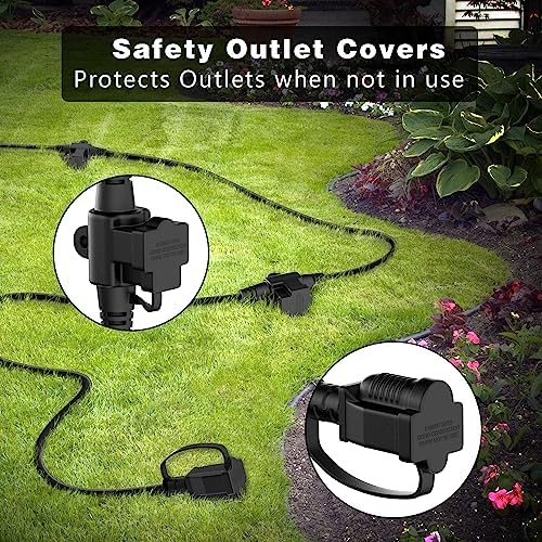 K KASONIC Outdoor Extension Cord 25 FT, Evenly Spaced 3 Outlets, Black - Image 5