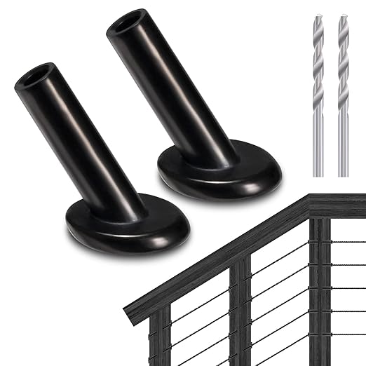 50 Pack 30 Degree Angle Protective Sleeves, T316 Marine Grade Cable Railing Kit by RiaYer
