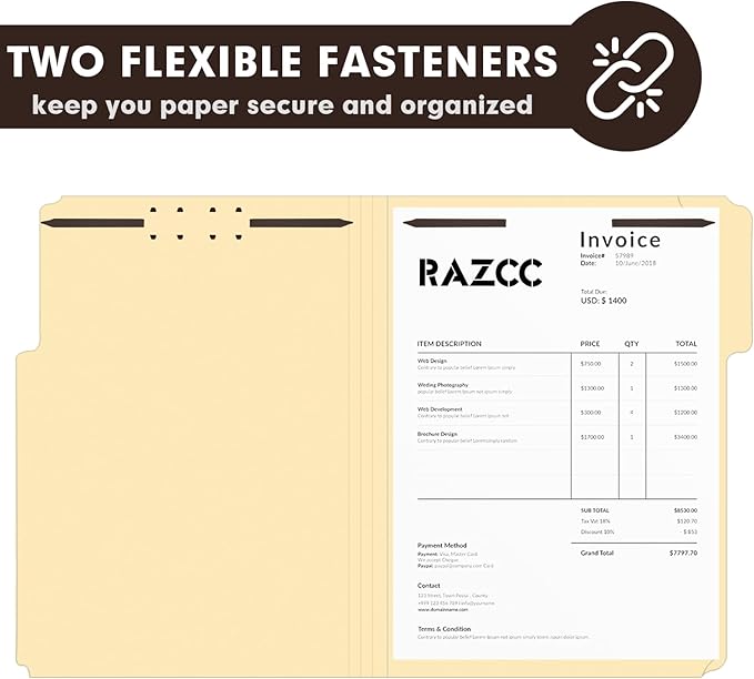 60 Pack Manila File Folders - Image 3