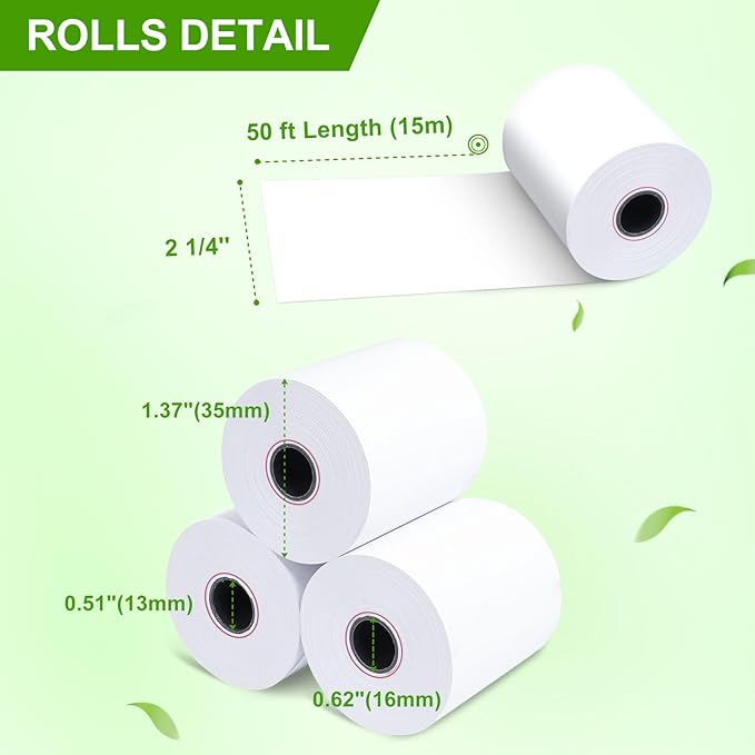 2 1/4 x 50 Thermal Receipt Paper, Compatible - Image 2