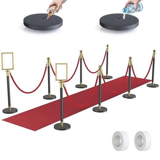 kaiyomi 8Pcs Stanchions Posts Velvet Ropes by KaiyomiCrowdControlSeries