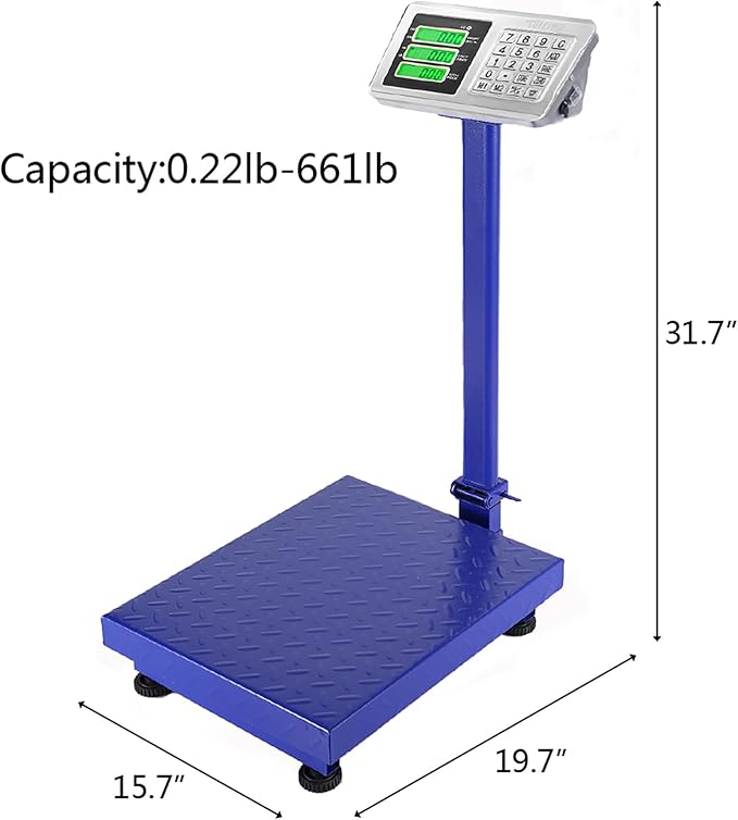 TUFFIOM 661lbs Weight Electronic Platform Scale, Digital Floor Heavy Duty - Image 9