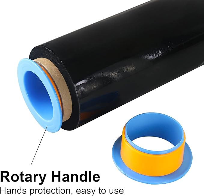 BOMEI PACK 1 Pack 1200ft Industrial Black Stretch Wrap Film 70 Gauge 15" - Image 3